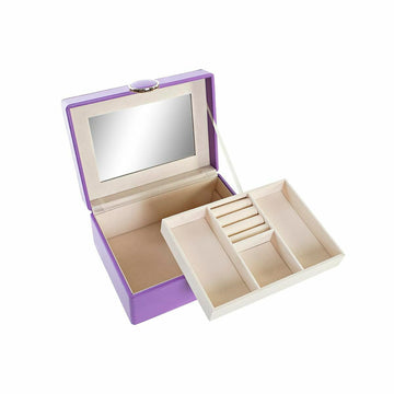 Jewelry box DKD Home Decor 17 x 13 x 8,5 cm Lilac Polyurethane MDF Wood