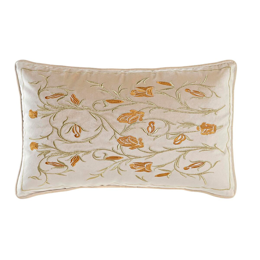 Cushion DKD Home Decor Golden 50 x 10 x 30 cm Flowers