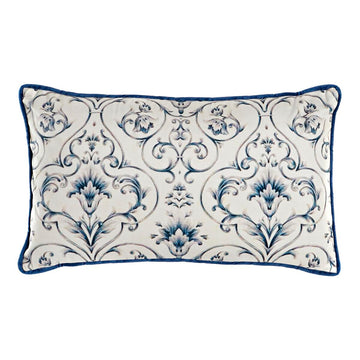 Cushion DKD Home Decor Blue 50 x 10 x 30 cm Flowers