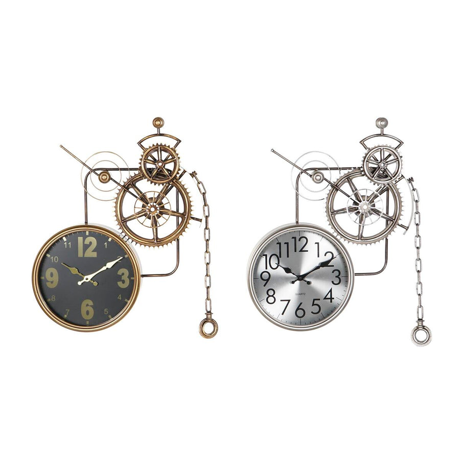 Wall Clock DKD Home Decor Gears 50 x 7 x 62 cm Crystal Iron (2 Units)