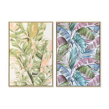 Painting DKD Home Decor 84 x 4,5 x 123 cm Palms Tropical (2 Units)