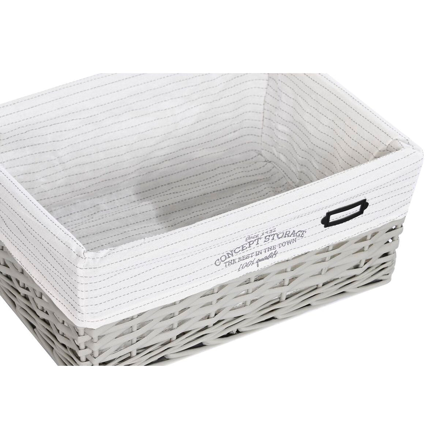 Set of Baskets DKD Home Decor Grey Polyester wicker (44 x 34 x 56 cm)