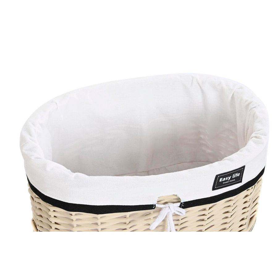 Set of Baskets DKD Home Decor 51 x 38 x 58 cm Beige Polyester White wicker