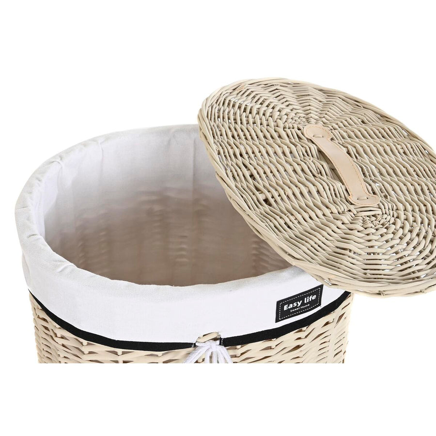 Set of Baskets DKD Home Decor 51 x 38 x 58 cm Beige Polyester White wicker