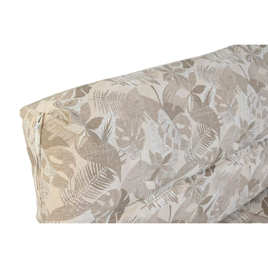 Cushion DKD Home Decor Floor 120 x 80 x 16 cm Grey Aluminium Light brown Leaf of a plant