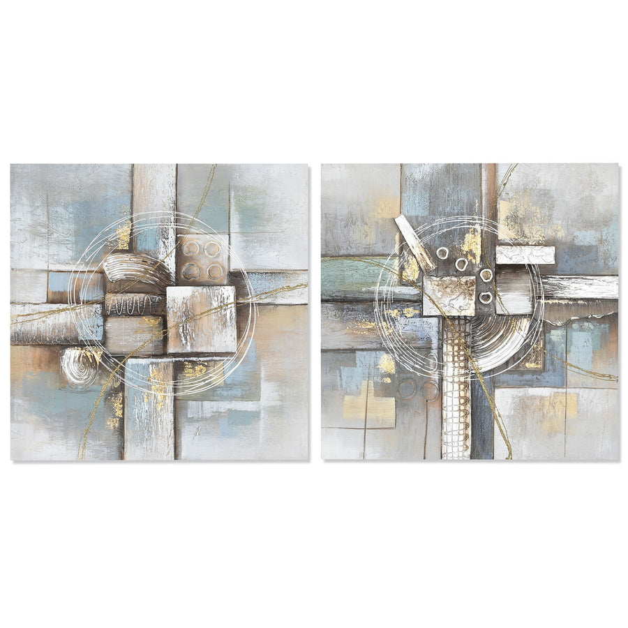 Painting DKD Home Decor Abstract 80 x 3 x 80 cm Modern (2 Units)