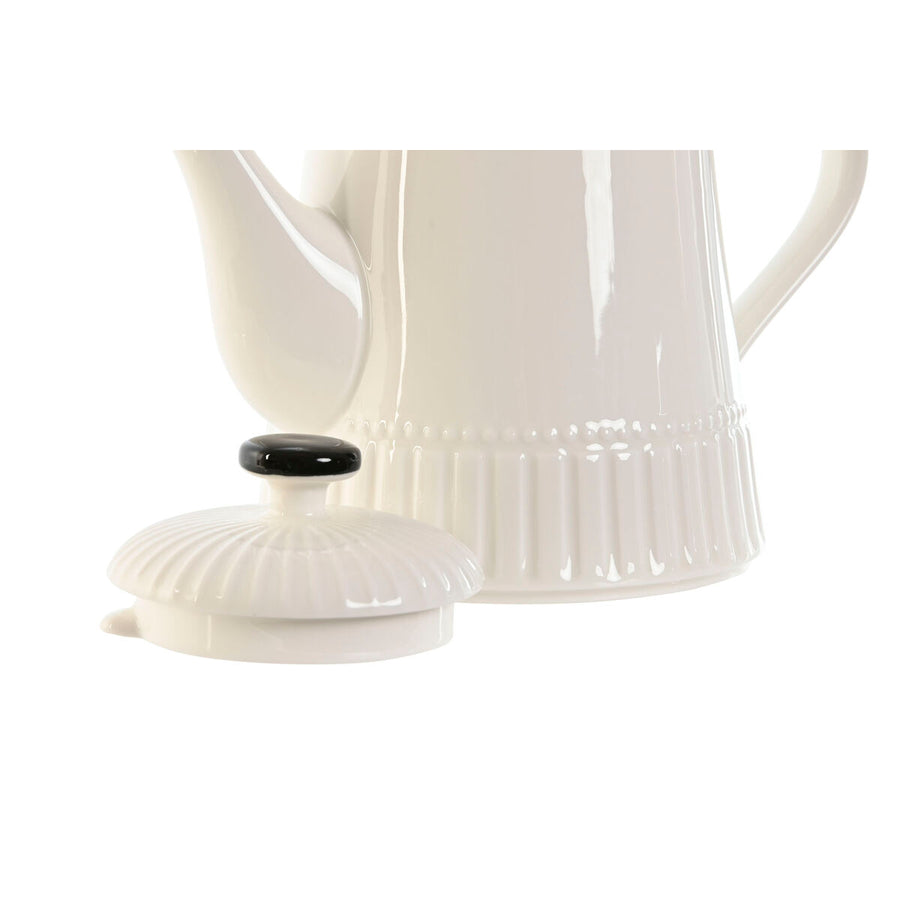 Teapot Home ESPRIT White Black Porcelain 1 L