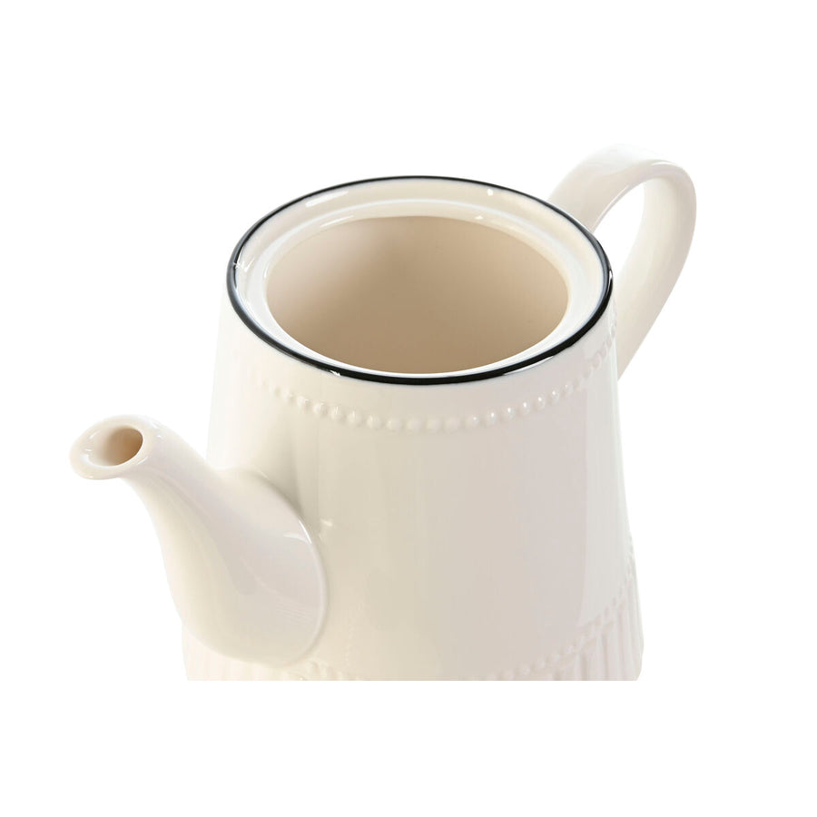 Teapot Home ESPRIT White Black Porcelain 1 L