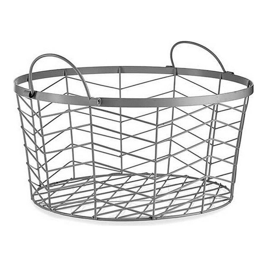 Set of Baskets Circular Silver Metal (3 pcs)