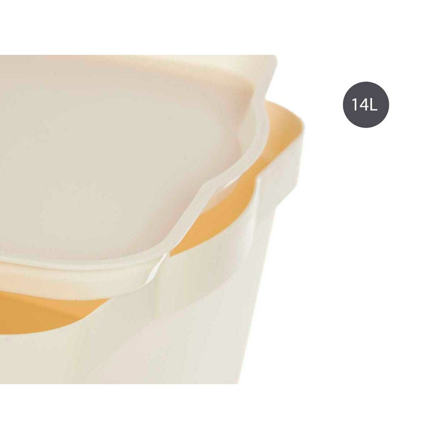 Storage Box with Lid Cream Plastic (29,5 x 14,3 x 45 cm)