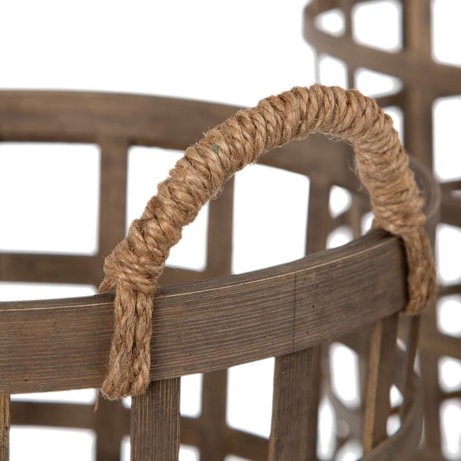 Set of Baskets 41 x 41 x 56 cm Natural Bamboo (3 Pieces)