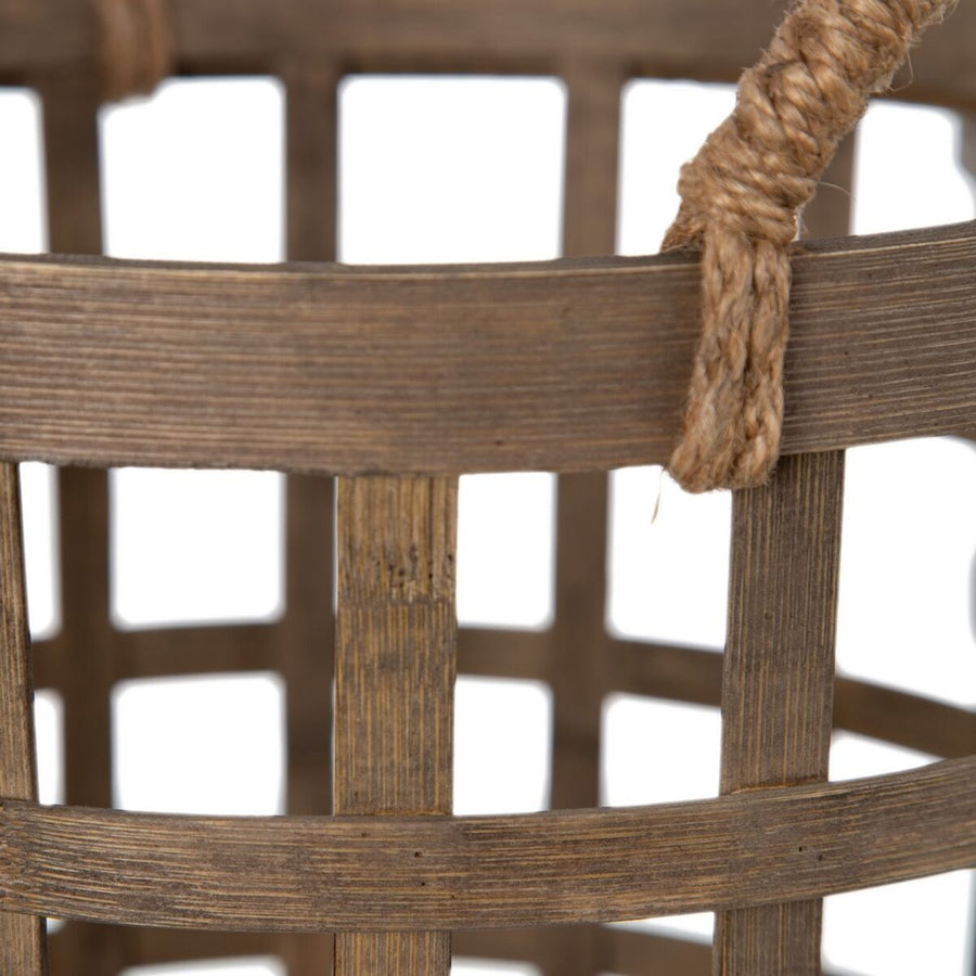 Set of Baskets 41 x 41 x 56 cm Natural Bamboo (3 Pieces)