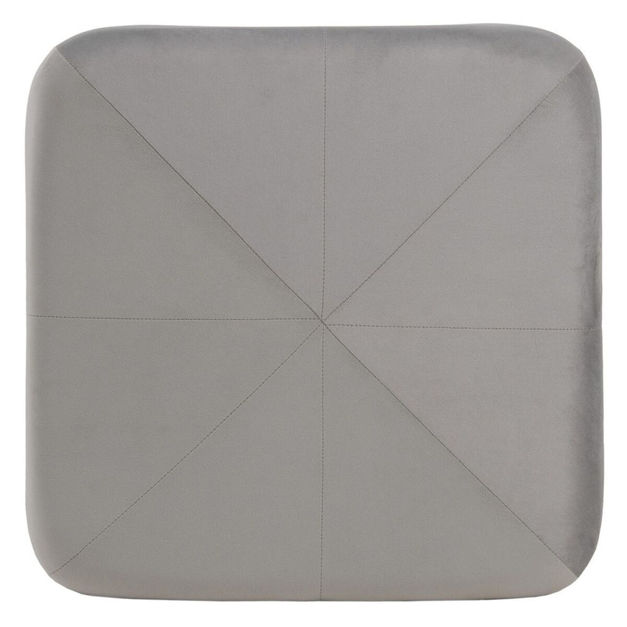 Pouffe Synthetic Fabric Grey Wood 60 x 60 x 40 cm