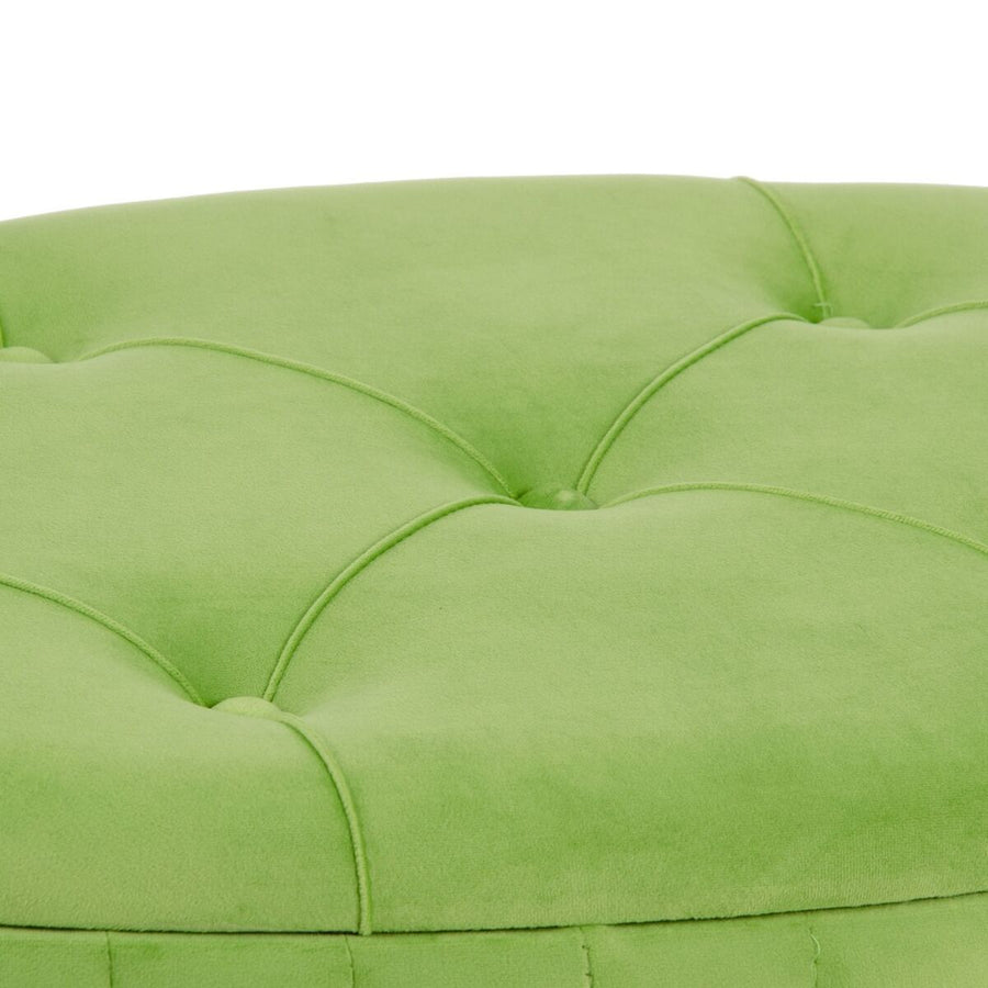 Pouffe 80 x 80 x 46 cm Synthetic Fabric Metal Green