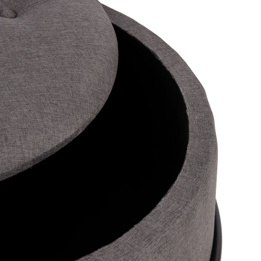 Pouffe 63 x 63 x 41 cm Synthetic Fabric Metal Dark grey