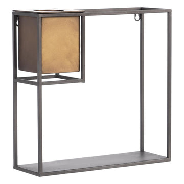 Shelves 36 x 12 x 36 cm Black Golden Metal