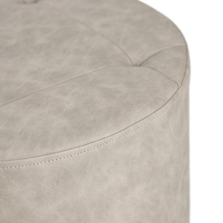 Pouffe Grey Synthetic Leather 38 x 38 x 42 cm DMF