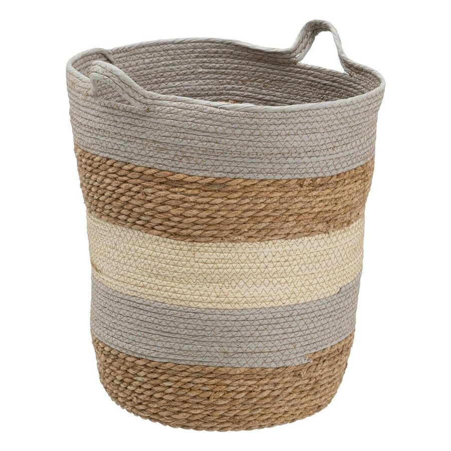 Set of Baskets Natural Grey Natural Fibre 48 x 48 x 42 cm (3 Pieces)