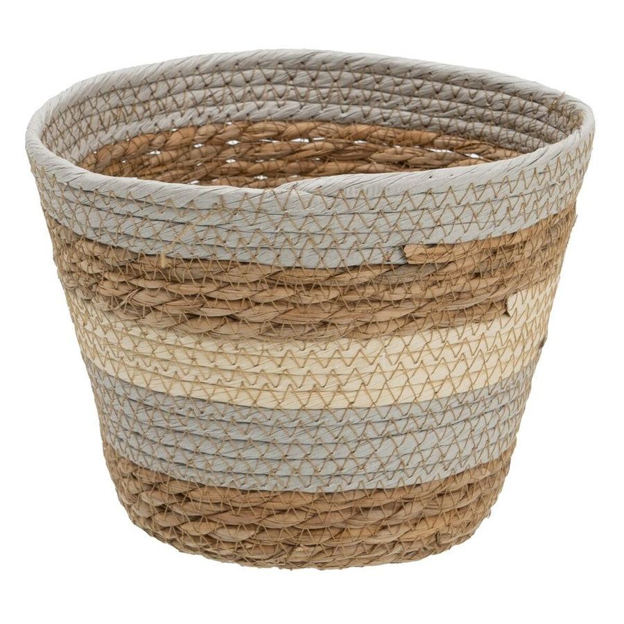 Set of Baskets Natural Grey 17 x 17 x 20 cm Natural Fibre (3 Pieces)