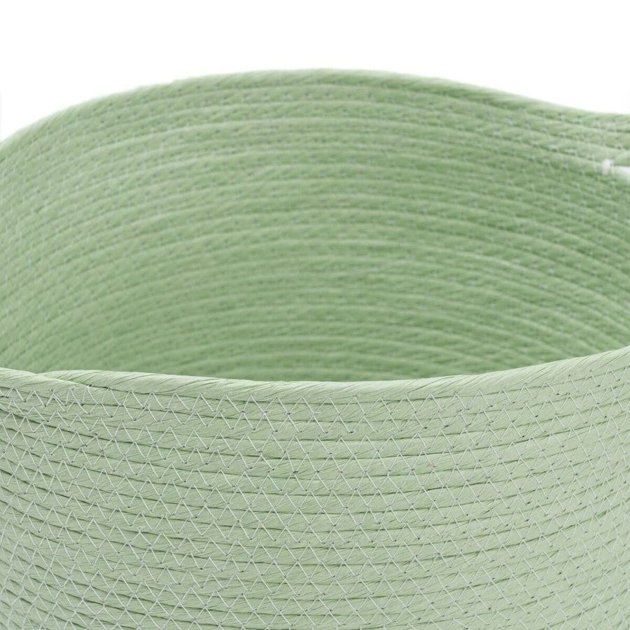 Set of Baskets Rope Light Green 26 x 26 x 33 cm (3 Pieces)