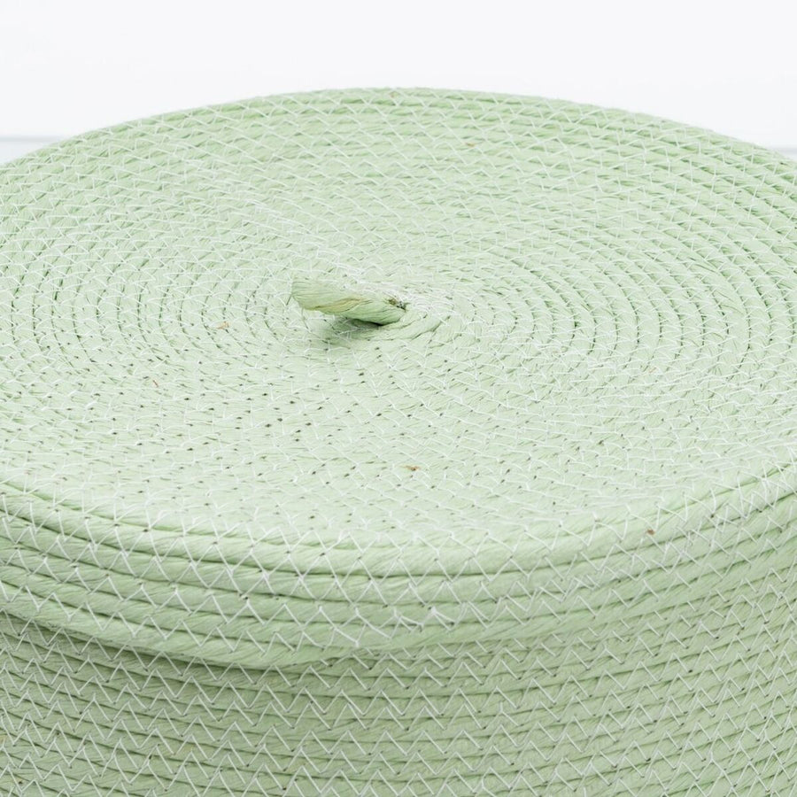 Multi-purpose basket 3 Pieces 28 x 28 x 36 cm Rope Light Green