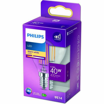 Spherical LED Light Bulb Philips Classic 40 W E14 F 4,3 W (2700k)