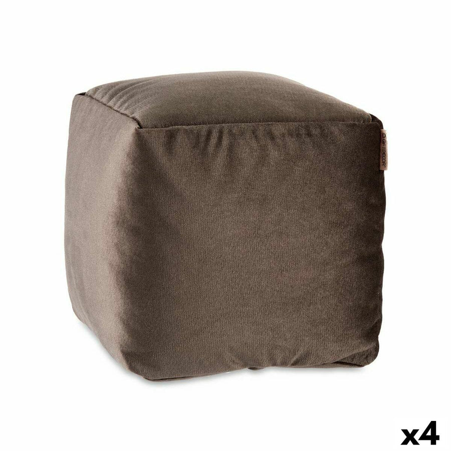 Pouffe Velvet Grey 30 x 30 x 30 cm (4 Units)