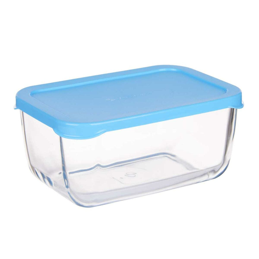 Lunch box SNOW BOX Blue Transparent Glass Polyethylene 790 ml (12 Units)