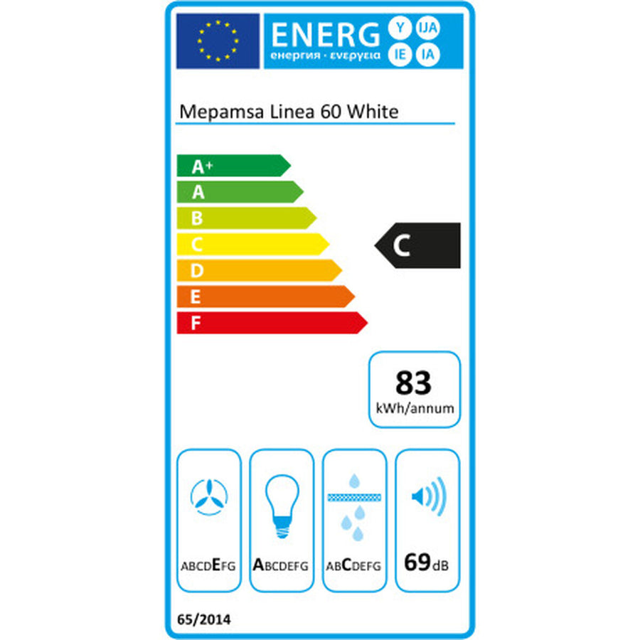 Conventional Hood Mepamsa LINEA 140 W White 60 cm