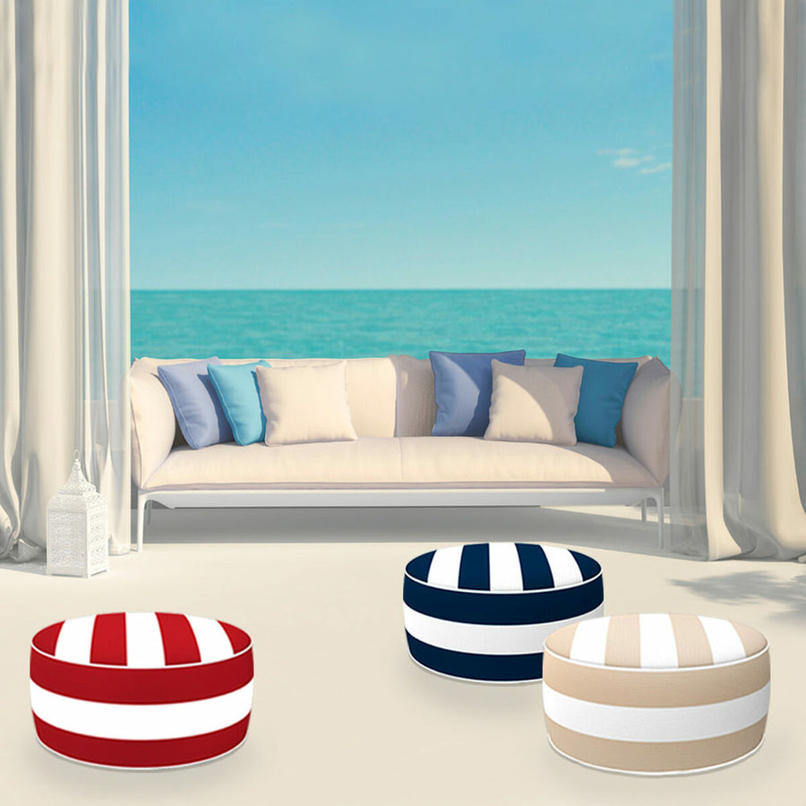 Inflatable Puff Aktive Striped 53 x 23 x 53 cm Colonial (4 Units)